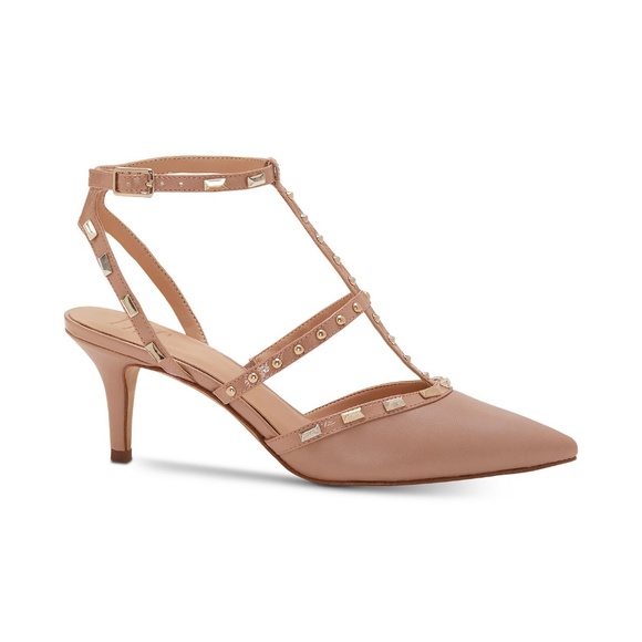 NIB INC Rockstud blush Slingback bridesmaid shoes - Picture 3 of 6